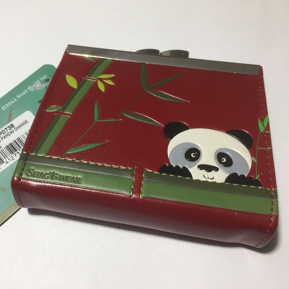 Shagwear Handbags - Panda Coin Purse - Cute Red Vintage-Style Wallet